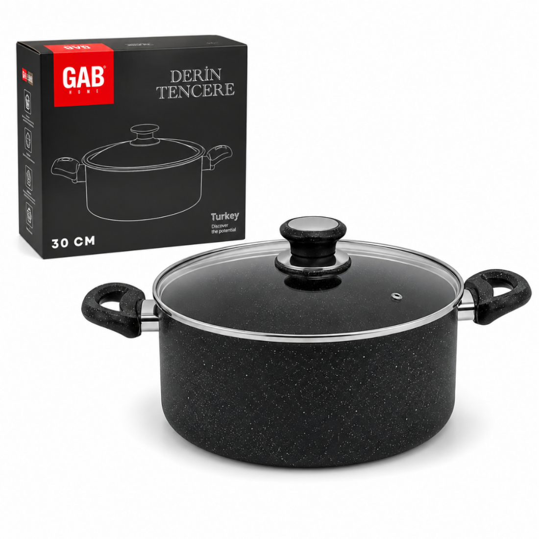GABHOME 30 CM NO GRANİT DERİN TENCERE 