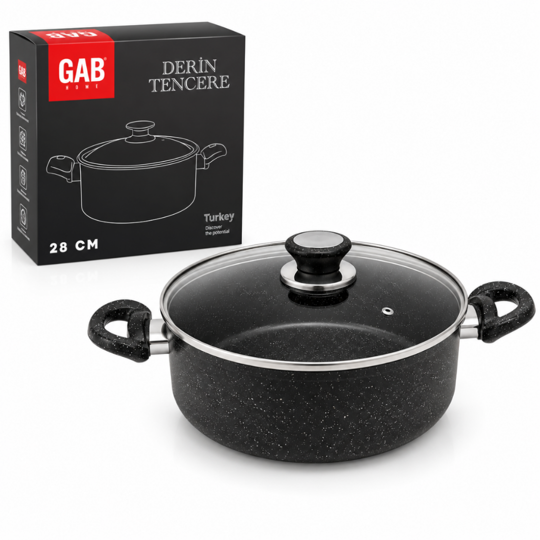 GABHOME 24 CM NO GRANİT DERİN TENCERE 