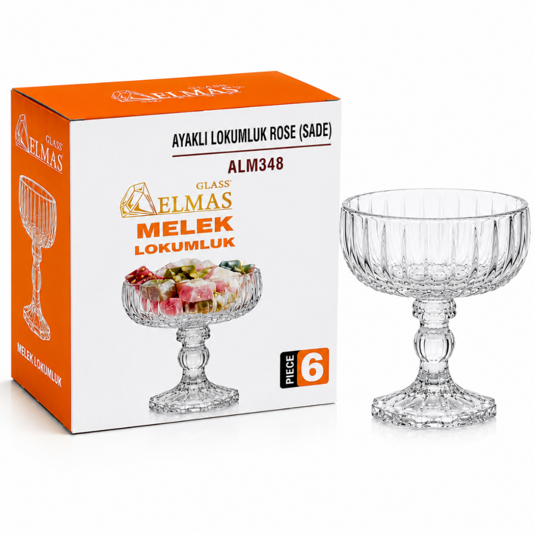 ELMAS AYAKLI LOKUMLUK ROSE (SADE)