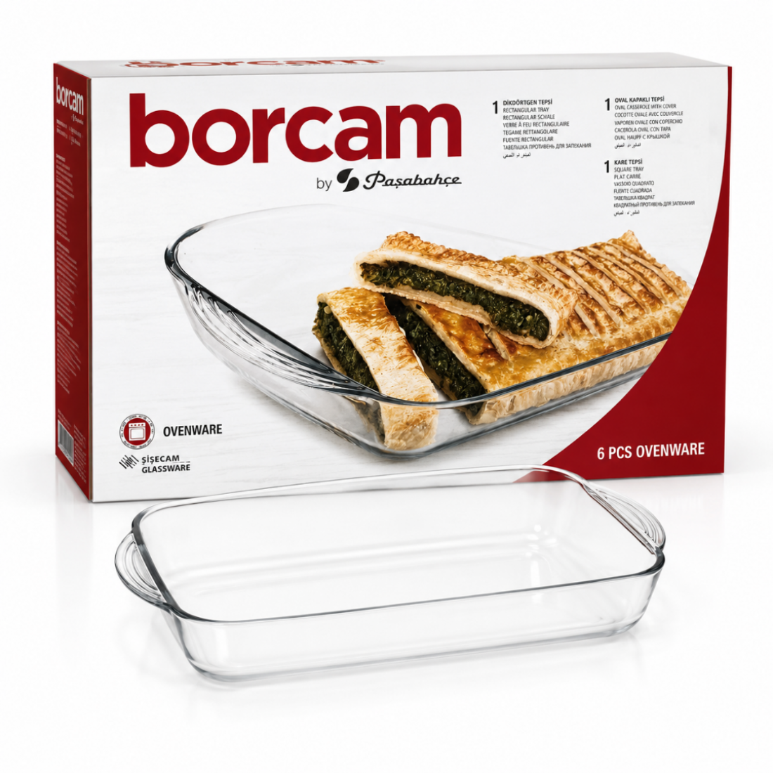 DİKDÖRTGEN KULPLU TEPSİ BORCAM